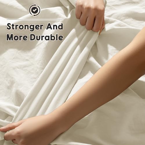 SONORO KATE 100% French Linen King Size Sheets Set, Extra Deep Pocket - Image 4