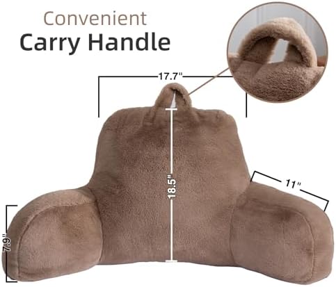 A Nice Night Khaki Reading Pillow, 18.5" Bed Wedge Pillows - Image 2