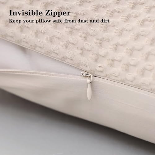 100% Cotton Waffle Weave Throw Pillow Covers Set of 2 - Image 4