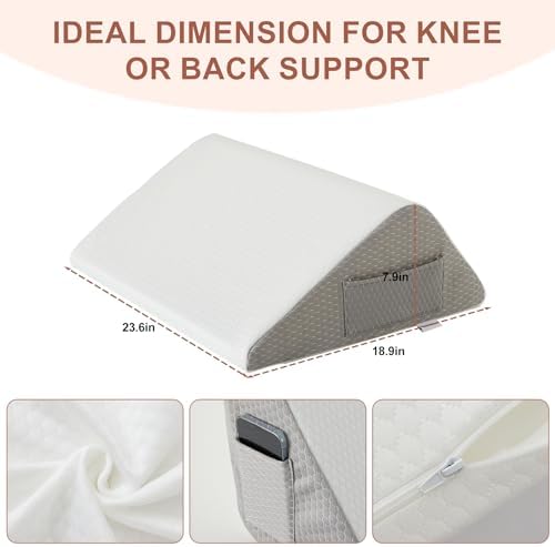 Bedluxe Knee Pillow for Back Sleeping, Leg Pillow Knee Wedge Pillow, Memory - Image 4