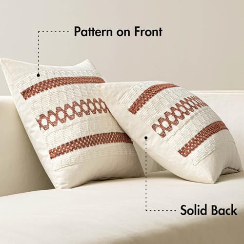 MIULEE Set of 2 Fall Rust Decorative Pillow Covers 20x20 - Image 6
