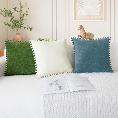 CaliTime Decorative Couch Throw Pillow Covers 16 X 16 Inches Forest Green - Image 5