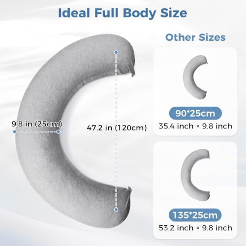 SweetSlubr Body Pillow, Memory Foam Pregnancy Pillow Leg Pillow 47.2x9.8in - Image 5