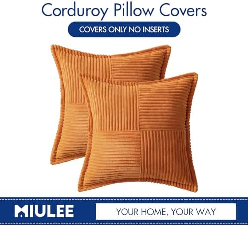 MIULEE Fall Burnt Orange Decorative Throw Pillow Covers 20x20 Inch 2 Pack - Image 6