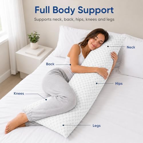 OAISZ 18 x 54'' Full Body Pillow, Long Memory Foam Bed Pillow - Image 5