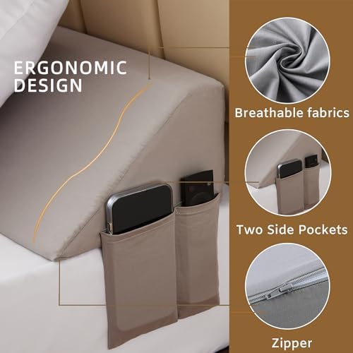 Bedluxe Queen Bed Wedge Pillow for Headboard, Fill The Gap - Image 5