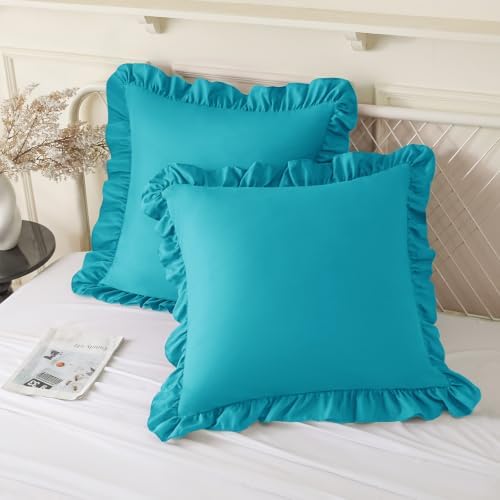 KKJIAF 2 Pack Ruffle Pillow Cases 24x24 Inches by KKJIAF