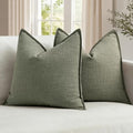 MIULEE Thick Textured Decorative Throw Pillow Covers 18x18 Inch Olive Green by MIULEE
