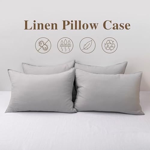 CHUFFED Linen Pillowcases 2 Pack 100% Linen Standard Pillow Cases, Breathable - Image 6