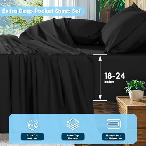 SONORO KATE 1000 Series 100% Egyptian Cotton King Sheets, Extra Deep Pocket - Image 2