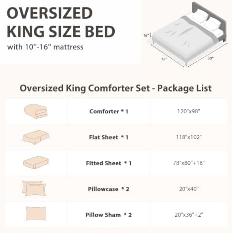 MUXHOMO 7 Pieces Oversized King Comforter Set, Seersucker Bed in a Bag - Image 4