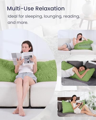 ZonLi Fluffy Body Pillow for Adults, Fuzzy Faux Fur Long Pillow - Image 4