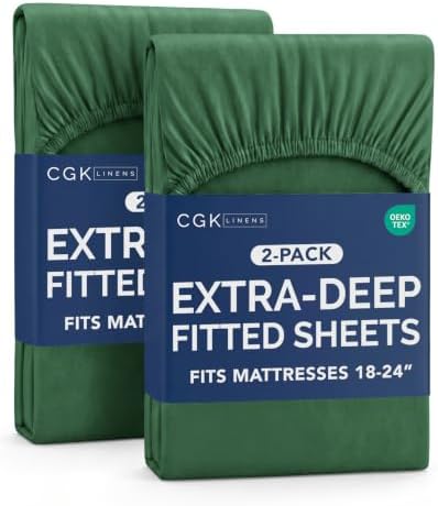 CGK Linens 2 Pack Extra Deep Cal King Fitted Sheets by CGKUnlimited