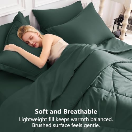 CozyLux Twin XL Comforter Set 68"x88" Forest Green - Image 4