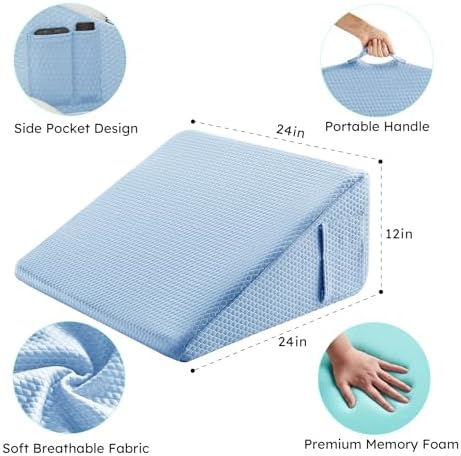 Bedluxe Wedge Pillow, 12 inch Bed Wedge Pillow - Image 5