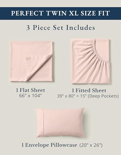 LANE LINEN Twin XL Sheet Set 100% Organic Cotton Percale Soft - Image 4