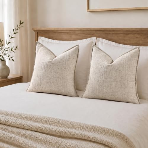decorUhome Light Khaki Textured Linen Throw Pillow Covers 12x20 Set of 2 - Image 6