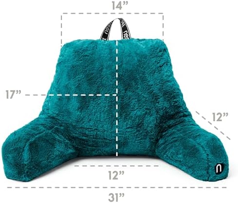 Nestl Fur Reading Pillow with Laptop Lap Desk, Stylish Back Pillow - Image 3