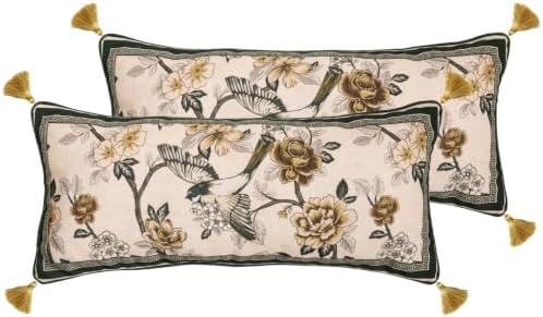 ISAENNE Vintage Linen Rectangle Throw Pillow Cover by Isaennehomedecoration