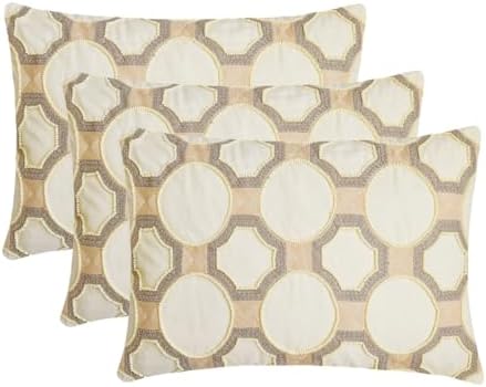 The HomeCentric Luxury Lumbar Pillow Cover Ivory 12"x18" Cotton Linen Embroidery - Image 5