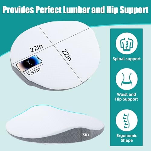 ROYALAY Lumbar Support Pillow for Bed, Memory Foam Waist Pillow for Sleeping - Image 2