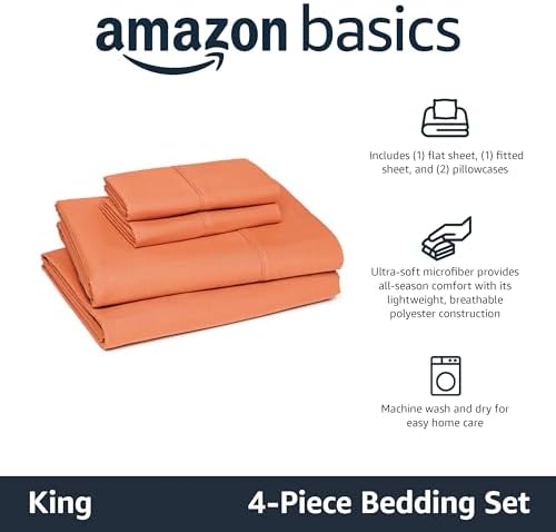Amazon Basics Lightweight Super Soft Easy Care Microfiber 4-Piece Bed Sheet Set - Image 2