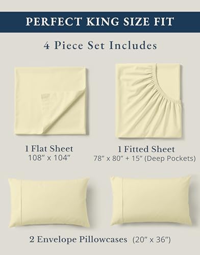 LANE LINEN King Size Bed Sheets 100% Organic Cotton Percale Soft - Image 4
