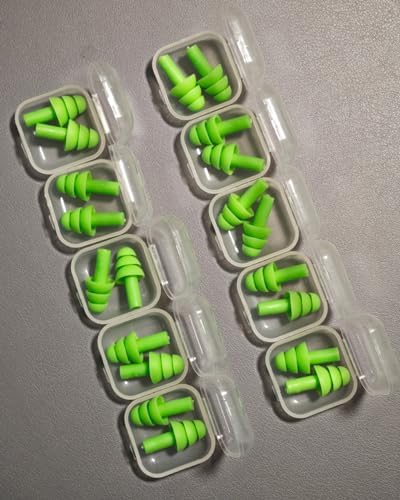 10 Pairs Noise Cancelling Ear Plugs, Premium Soft Silicone, Waterproof - Image 3