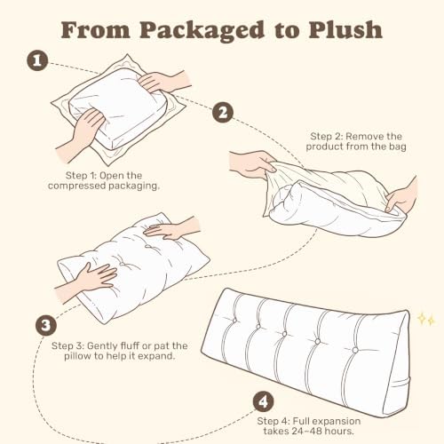 Deodar Headboard Pillow Twin, Wedge Pillows Headboard Triangle Reading - Image 6
