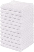 Towel and Linen Mart 100% Cotton - Wash Cloth Set - Flannel Face Cloths, Highly Absorbent and Soft Feel Fingertip Towels (White, Pack of 12) by T+%26+L+Towel+and+Linen+Mart