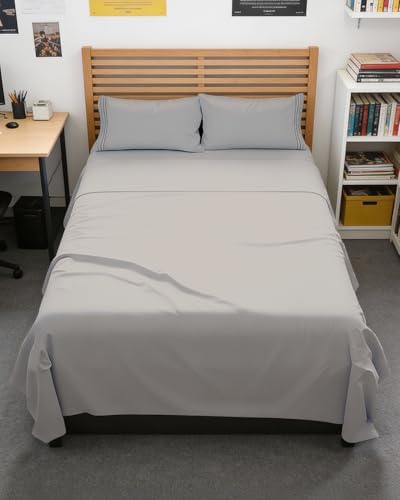 Full XL Sheets - 4 Piece Full XL Sheet Set - Cool & Breathable - Light Grey by CGKUnlimited