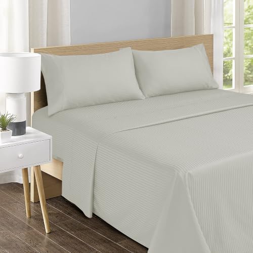 Feather & Stitch 100% Cotton Sateen 500 TC King Size Bed Sheet Set - Image 2