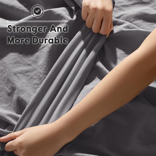 SONORO KATE 100% French Linen Queen Size Sheets Set, Extra Deep Pocket - Image 4
