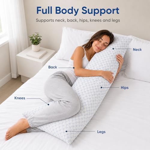 OAISZ 18 x 54'' Cooling Body Pillow, Memory Foam Bed Pillow - Image 5