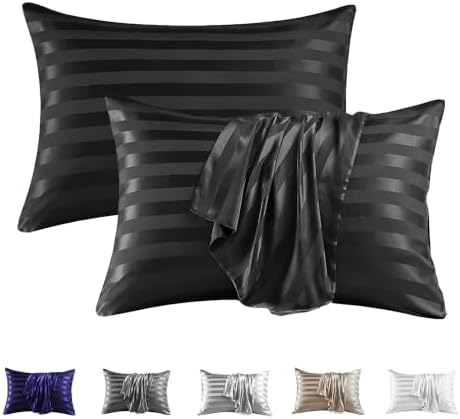 MR&HM Satin Pillowcase 2 Pack, Queen Size 20"x30" by MRHM