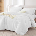 MUXHOMO 7 Pieces Oversized Queen Comforter Set, Seersucker Bed in a Bag by MUXHOMO