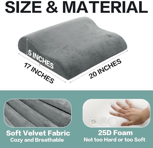 HOMBYS Extra Large Recliner Leg Pillow, Foam Foot Rest Cushion Wave Shape - Image 2