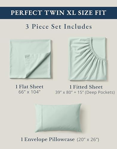 LANE LINEN Twin XL Sheet Set 100% Organic Cotton Soft 3pc - Image 4