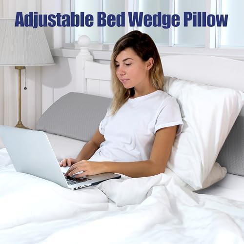 HOMBYS Wedge Pillow Headboard for Bed Gap, Foldable Bed Wedge Gap Filler King - Image 2