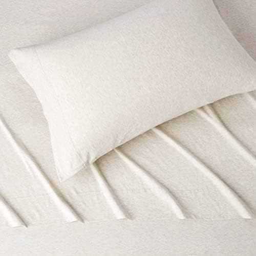 Amazon Basics 3 Piece Breathable, Stretchy 100% Cotton Jersey Knit Bed Sheet Set - Image 3