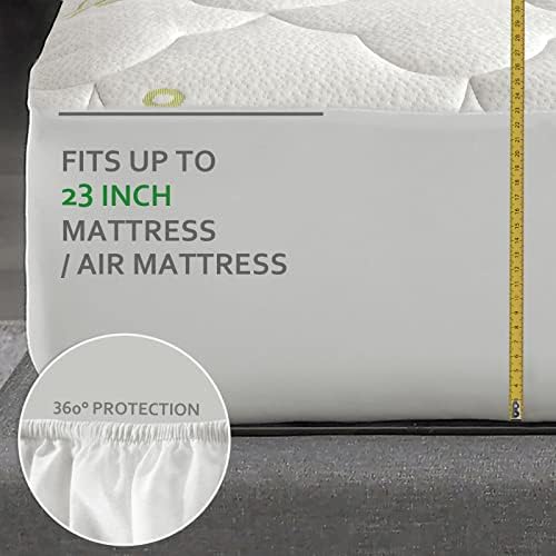 King Size Air Mattress Topper Cover Thick Quilted Pad King, Bamboo Viscose - Image 3