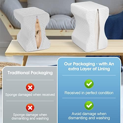 LESUMI Memory Foam Knee Pillow, Sleeping Leg Pillow, - Image 3