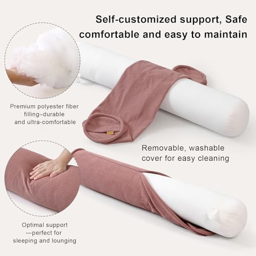 Bolster Pillow for Bed, Small Body Pillow - Image 3