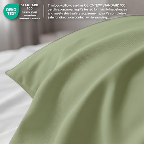 QUEENSBAY Body Pillow Case, 1 Pack, Soft Microfiber Long Pillow Cover, - Image 5