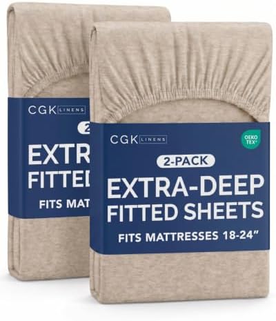 CGK Linens 2 Pack Extra Deep Twin Fitted Sheets by CGKUnlimited