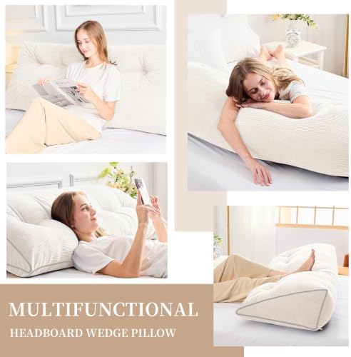 Sasttie Headboard Pillow Queen, Wedge Pillow Headboard - Image 6