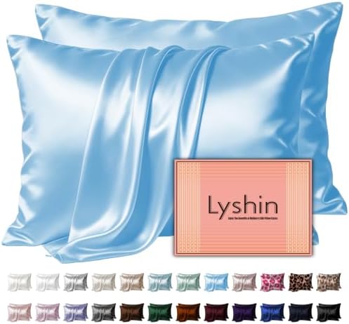 LYSHIN Silk Pillow Cases 2 Pack Standard Size by LYSHINSILKPILLOWCASES