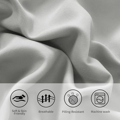 Body Pillow Cases, 2 Pack, 20x54 in, Microfiber, Light Grey - Image 4