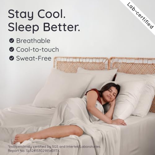 Bambaw 100% Viscose Derived from Bamboo Fitted Sheet Queen Size, Cooling Fitted - Image 3