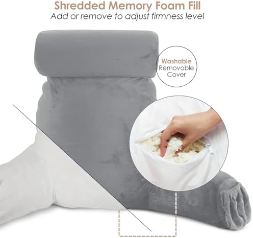 Nestl Reading Pillow with Shredded Memory Foam Includes 2 Neck and Lumber - Image 5